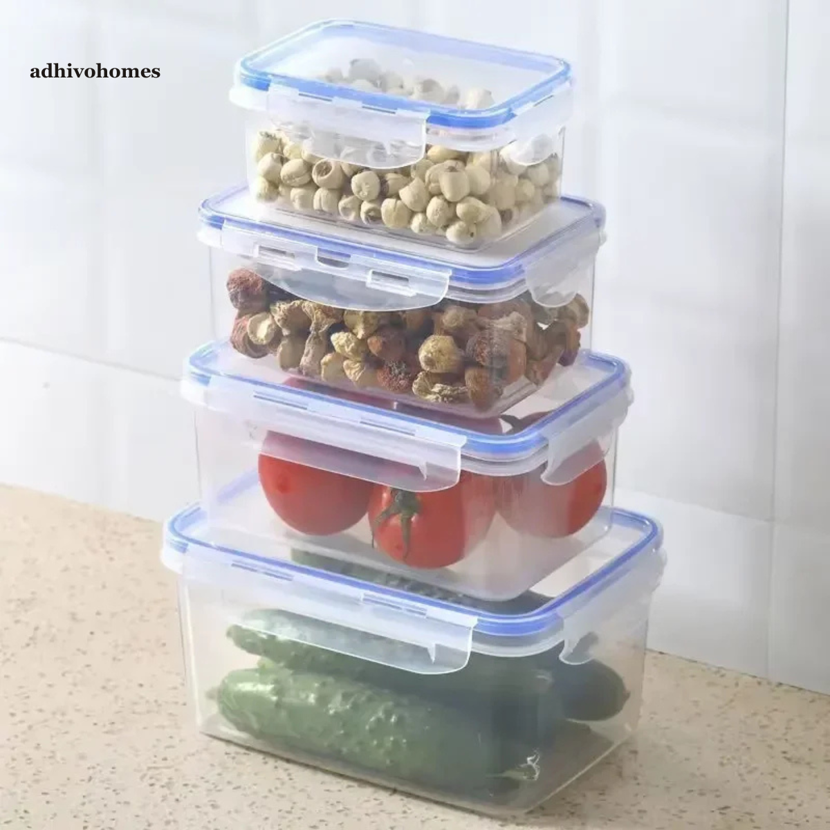 Airtight Food Storage Containers — Fridge & Microwave Safe Set