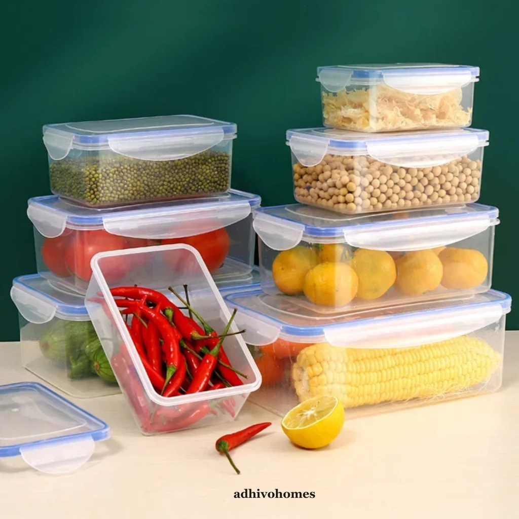 Airtight Food Storage Containers — Fridge & Microwave Safe Set