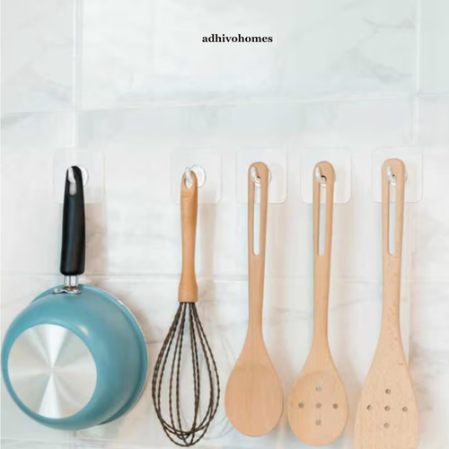 Clear Adhesive Wall Hooks — No Drill, Waterproof (Multi Pack)