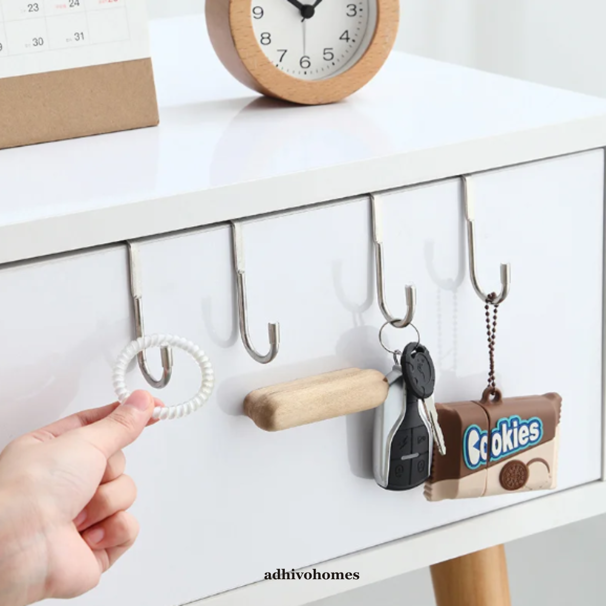 Stainless Steel S-Shape Cabinet Door Hooks — No Drill (Multi-pack)