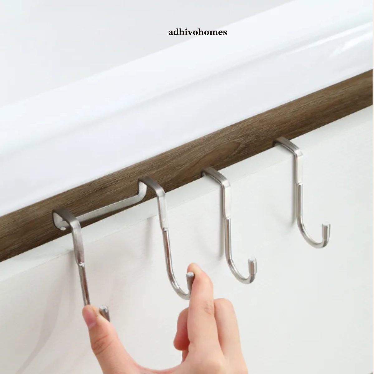 Stainless Steel S-Shape Cabinet Door Hooks — No Drill (Multi-pack)