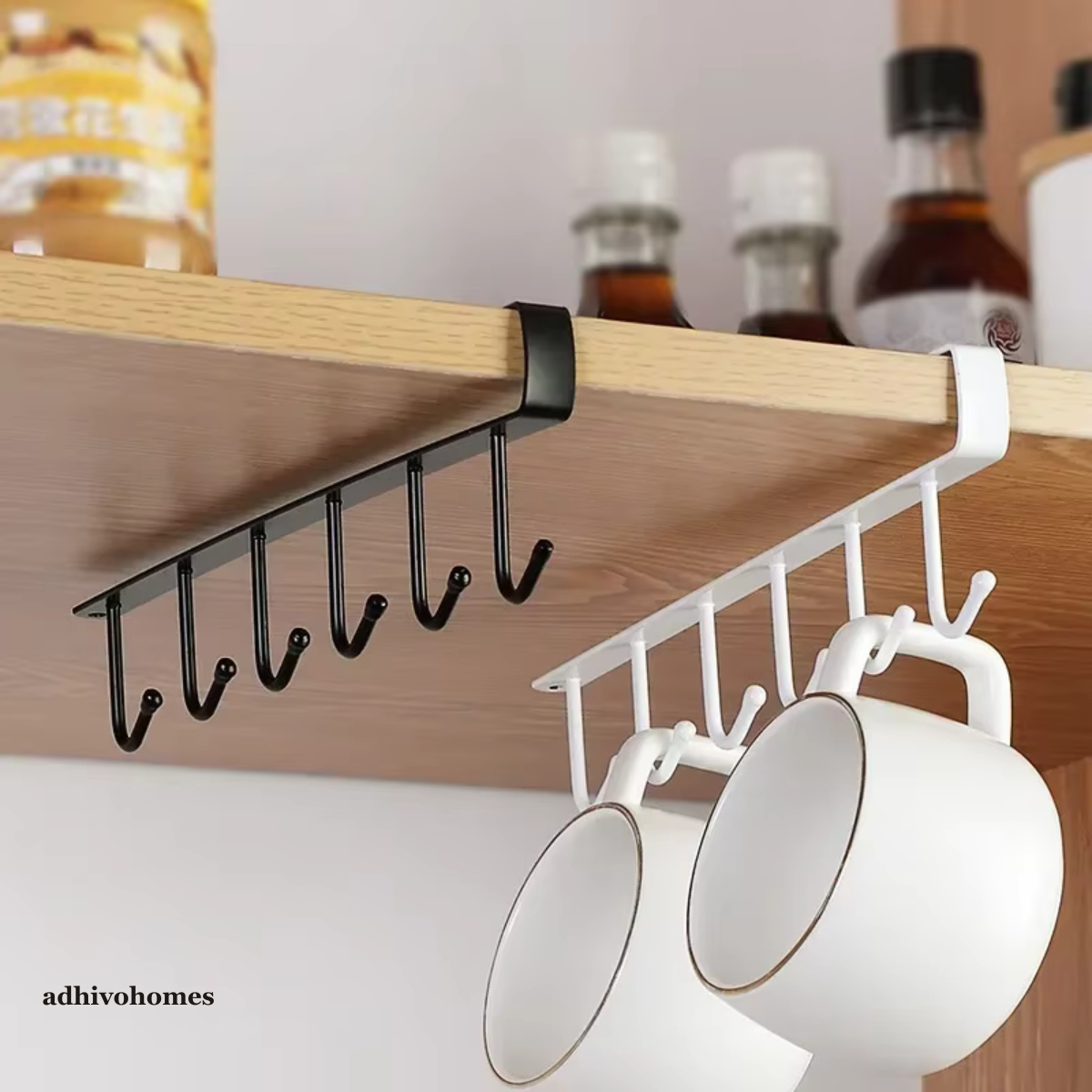 Under-Shelf Mug & Cup Holder — No-Drill Kitchen Storage Hooks