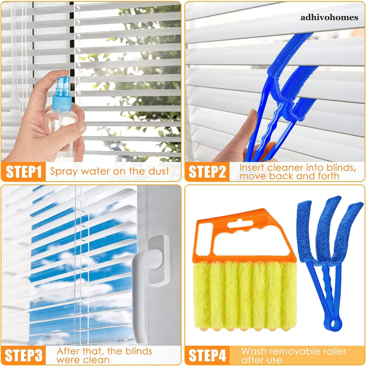 7-Finger Blind Cleaner Brush — Window & Venetian Blind Duster (2 Pack)